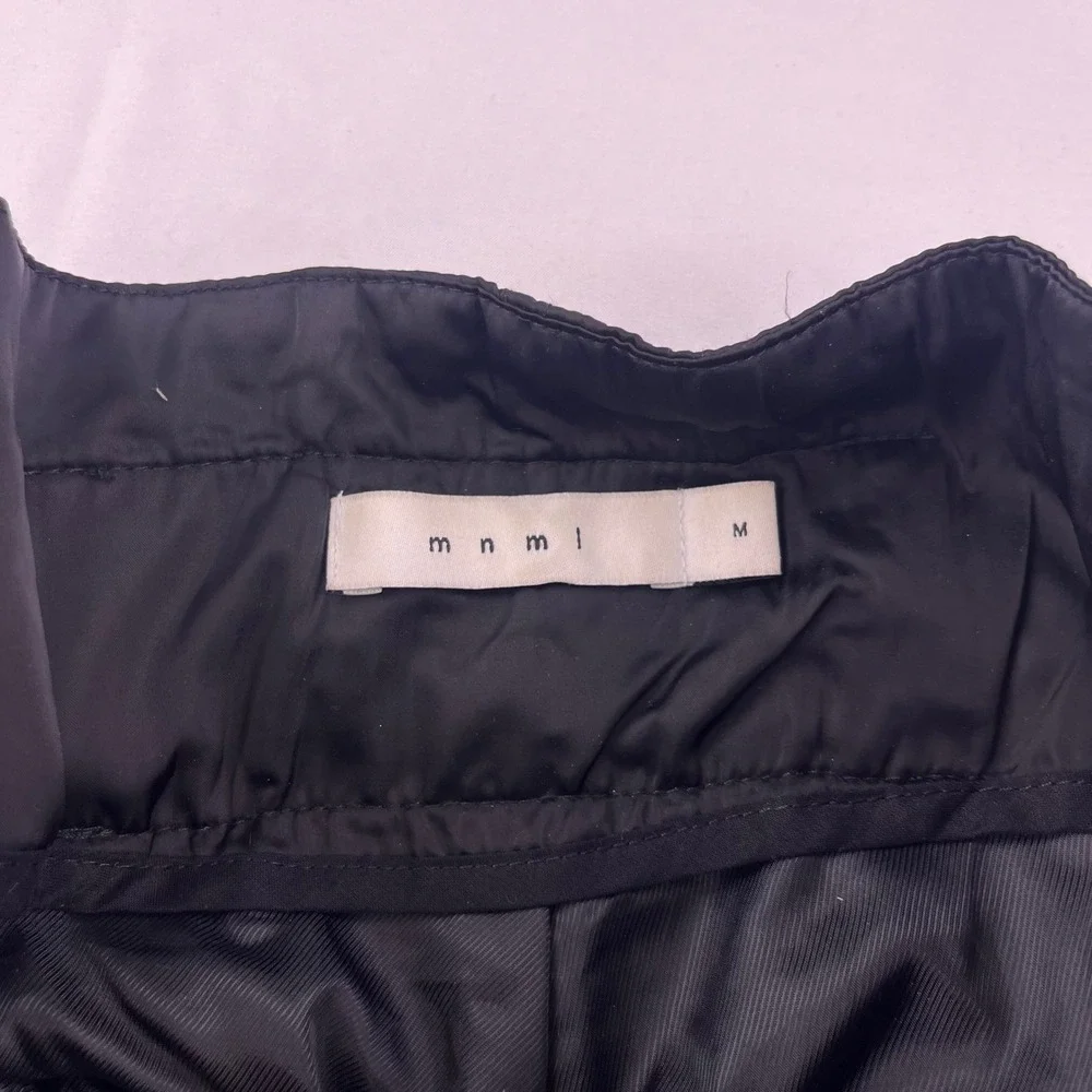 MNML Black Satin Wired Cargo Pants Mens Medium Ruched Tactical Techwear Zippers